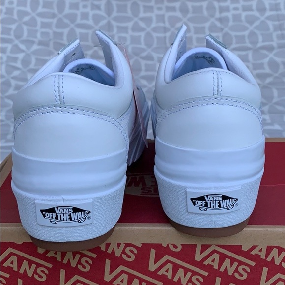 VANS OLD SKOOL STACKED LEATHER TRUE WHITE WMNS PLA - Picture 10 of 16